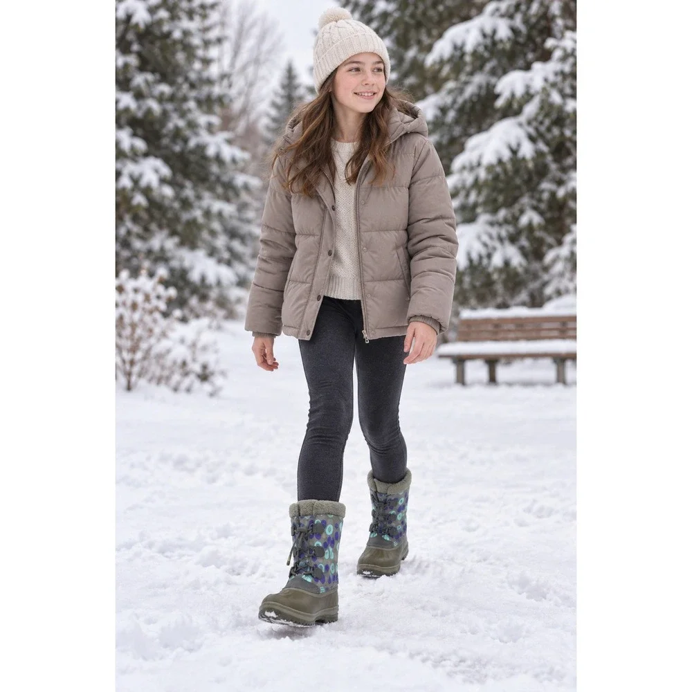 SOREL Yoot Pac Youth Size 6 Waterproof Insulated Snow Boots Gray Blue NY1814